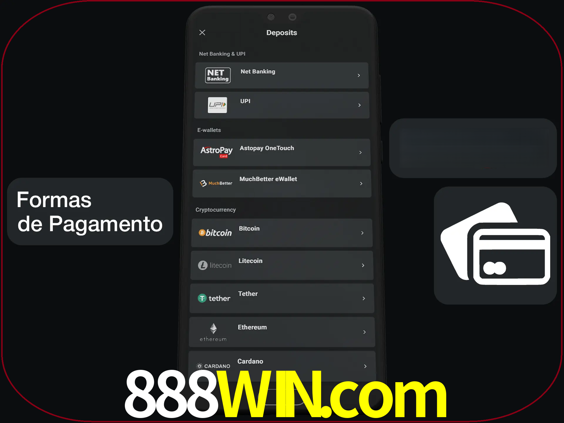 Escolha a forma de pagamento de sua preferência.