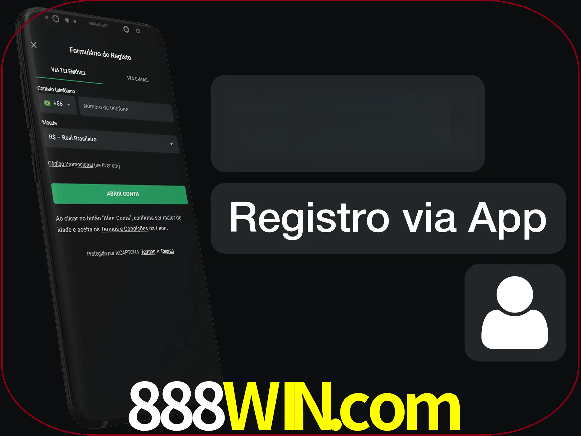 Registre-se com duas etapas usando o aplicativo.