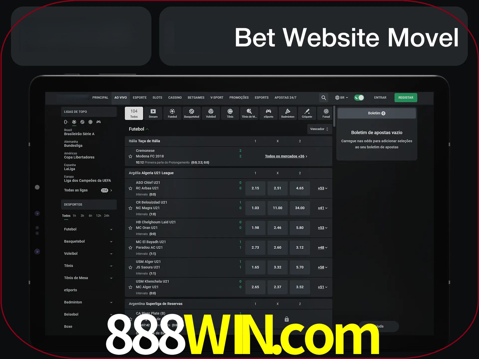 Use nosso website em qualquer dispositivo.